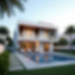 Elegant three-bedroom villa in Al Qusais showcasing modern architecture