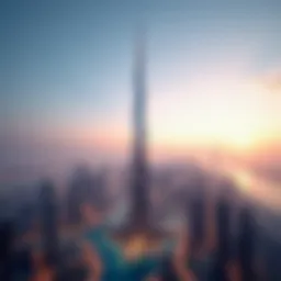 A stunning view of the Burj Khalifa towering over Dubai's skyline
