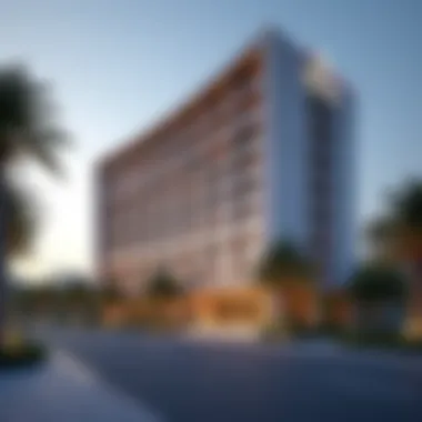 Architectural Elegance of Grand Mercure Dubai Stunning faƧade of Grand Mercure Dubai showcasing modern architecture