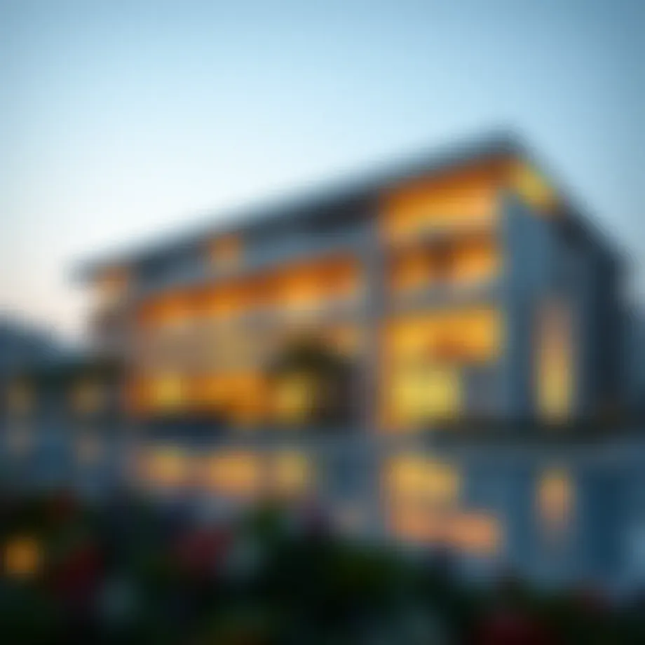 Stunning exterior view of the Louvre Abu Dhabi Residences showcasing modern architecture