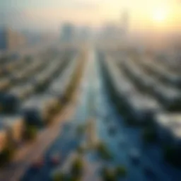 Aerial view of Dubai showcasing Airport Street's urban landscape