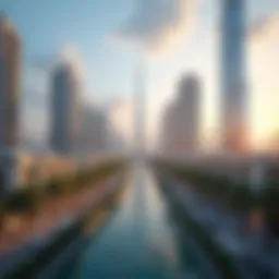 A skyline view of Dubai showcasing residential buildings